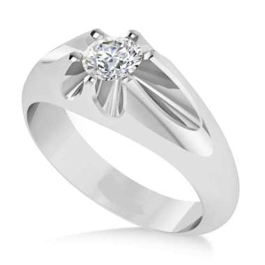 1901 Jewelry Cincin Buttercup Pria Diamond Lab Silver Semua Ukuran