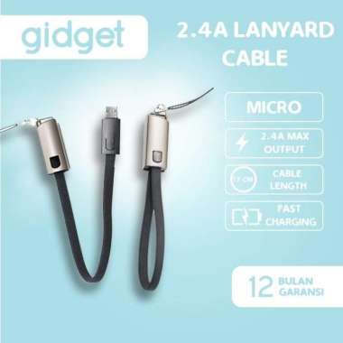 Gidget Kabel Data Charger Micro USB 23Cm Fast Charging Lanyard - C692