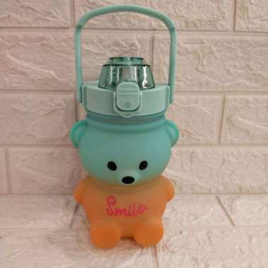 BOTOL MINUM GRADIASI MOTIF BERUANG FREE STIKER 2D & 3D//BOTOL MINUM VIRAL hijau