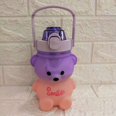 BOTOL MINUM GRADIASI MOTIF BERUANG FREE STIKER 2D & 3D//BOTOL MINUM VIRAL ungu