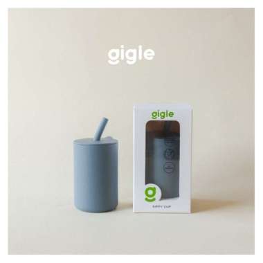 Gigle Baby Premium Platinum Sippy Cup Set with Straw and Lid - Blue