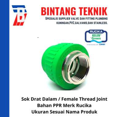 Sok Drat Dalam PPR Pipa 3/4" inch (25 mm) x Drat 1/2" inch Rucika PPR