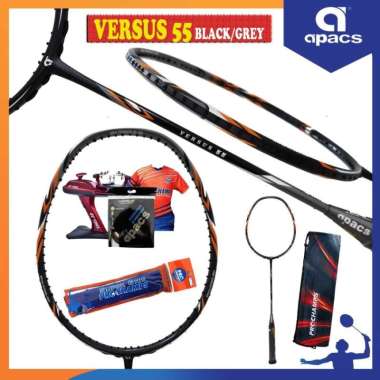 APACS VERSUS 55 RAKET BADMINTON ORIGINAL PAKET 1 GREY BLACK