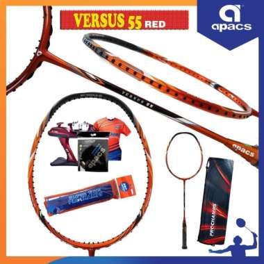 APACS VERSUS 55 RAKET BADMINTON ORIGINAL PAKET 1 RED BLACK