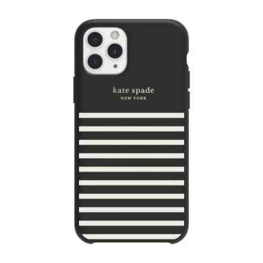 Kate Spade Protective Hardshell iPhone 11 Pro Feeder Stripe - Black - Apple iPhone 11 Black White