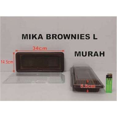 Mika Brownies L Besar per 10 pcs Box Brownis Kotak Bronis Kemasan Plastik Kue Tray Kotak Panjang Lar