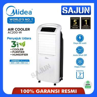 Air Cooler Midea 3 in1 AC200W Penyejuk Ruangan 7Lt HEPA Filter AC200-W