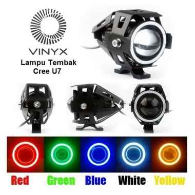 VINYX Lampu Tembak / Sorot LED Cree U7 Transformer Projector / Projie Motor Merah