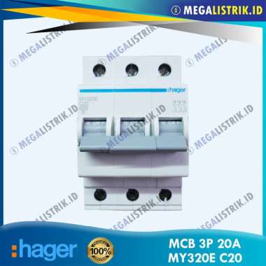 Hager MCB 3P 20A / 3 Phase 20 Ampere / 20 A 4.5kA SNI MY320E C20