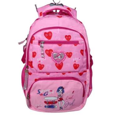 TERBARU SILVER GIRL Love 78420S - 1 Tas ransel Sekolah Anak Laptop Backpack PINK
