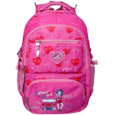 TERBARU SILVER GIRL Love 78420S - 1 Tas ransel Sekolah Anak Laptop Backpack FUCHIA