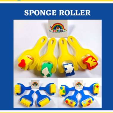 TERMURAH Mainan Edukasi Kuas lukis anak spons | sponge roller painting brush | belajar melukis anak 