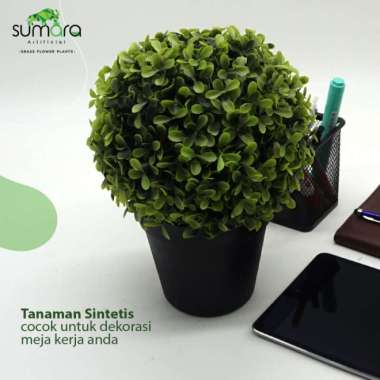Tanaman/Bunga Buxus Plastik + Pot