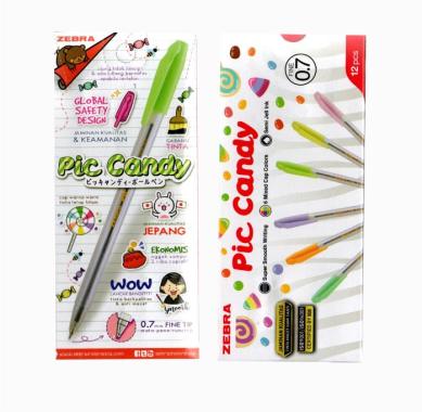 Zebra Pic-candy 0.7mm - Hitam [12 pcs] hitam
