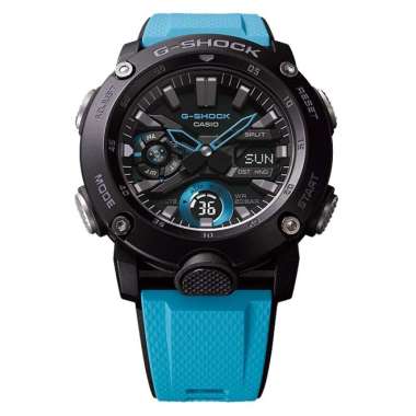 CASIO G-SHOCK Blue Carbon Core Guard Special Color Original Jam Tangan Pria [GA 2000]