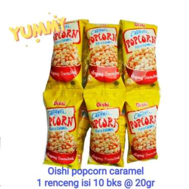 oishi popcorn caramel renceng isi 10 bks