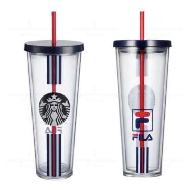 Starbucks fila tumbler cold cup stainless bottle lanyard red white COLD CUP