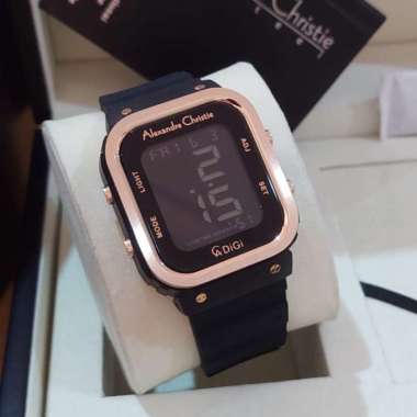 JAM PRIA ALEXANDRE CHRISTIE AC 9357 AC9357 DIGITAL RUBBER ORIGINAL ROSEGOLD BLACK
