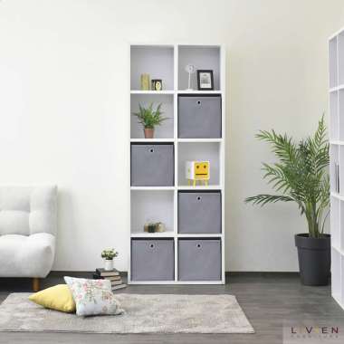 Livien Bookrack Elmo - Lemari Buku - Rak Buku - LIVIEN Type 3 White