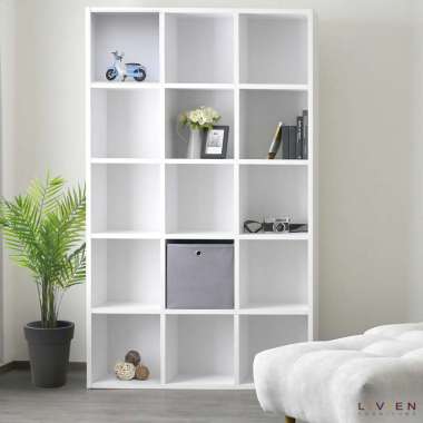 Livien Bookrack Elmo - Lemari Buku - Rak Buku - LIVIEN Type 4 White