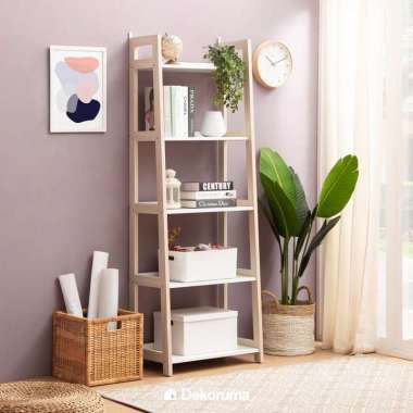 Dekoruma VINN Rak Buku Kayu Minimalis | Rak Susun - Warna Cokelat Muda