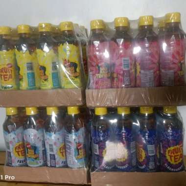 FRUIT TEA 350 ML 12 BOTOL Appel stroberi, lemon, Blackcurrent, freeze