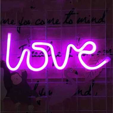 Lampu Hias Kamar Tidur Dinding Atas Meja -  Lampu Dekorasi LED Neon Tulisan Love Gift Kado Estetik P