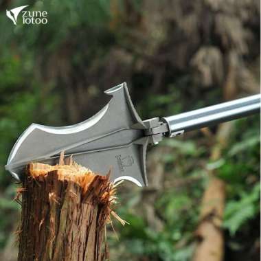 Zune Lotoo Smilodon Camping Hiking Outdoor Shovel Sekop Multifungsi hand knife and saw fire stick, s