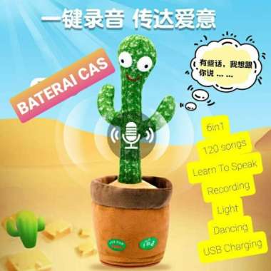MAINAN BONEKA KAKTUS JOGET DANCING KAKTUS GOYANG 120LAGU