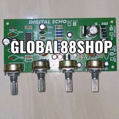KIT SUPER DIGITAL ECHO TOEL 12V TRANSISTOR 2MIC PLUS REGULATOR G103 G-103 G 103 G-M3