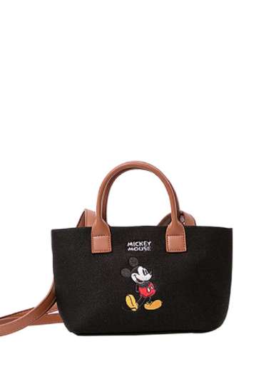 Gracegift Disney Mickey Mouse canvas tote bag Small Black