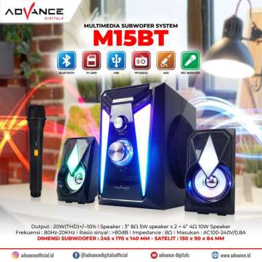 Speaker Advance M15BT Bluetooth Multimedia with Subwoofer & FM Radio