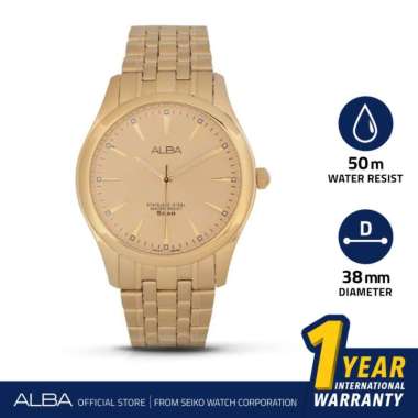Jam Tangan Pria Gold Stainless Alba ARSY10 Quartz Analog Original