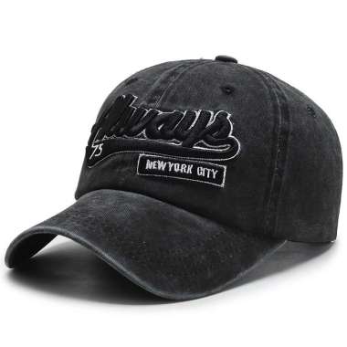 Baseball cap : ALWAYS NYC - Topi Baseball Topi Pria Topi Wanita Topi Olahraga One Size BLACK