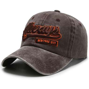 Baseball cap : ALWAYS NYC - Topi Baseball Topi Pria Topi Wanita Topi Olahraga One Size BROWN