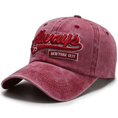Baseball cap : ALWAYS NYC - Topi Baseball Topi Pria Topi Wanita Topi Olahraga One Size RED