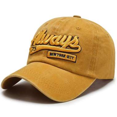 Baseball cap : ALWAYS NYC - Topi Baseball Topi Pria Topi Wanita Topi Olahraga One Size YELLOW