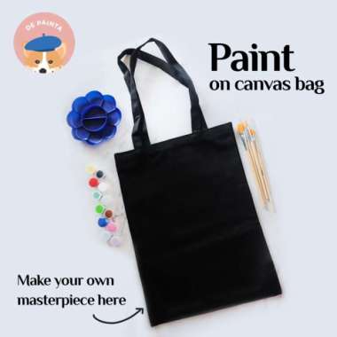 Paket Melukis / Set Alat Lukis Tas Kanvas / Painting on Tote Bag Multicolor