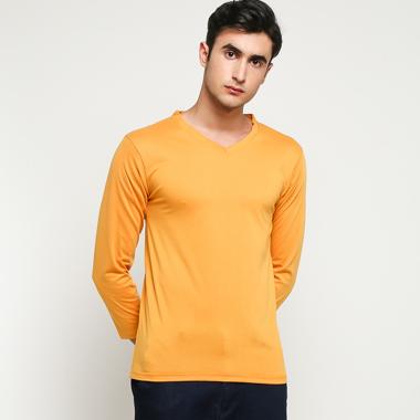 ELLIPSES INC Tumblr Tee Polos Vneck Kaos Lengan Panjang Pria Semua Ukuran mustard