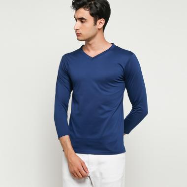 ELLIPSES INC Tumblr Tee Polos Vneck Kaos Lengan Panjang Pria Semua Ukuran navy