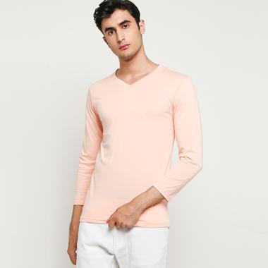 ELLIPSES INC Tumblr Tee Polos Vneck Kaos Lengan Panjang Pria Semua Ukuran peach