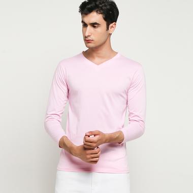 ELLIPSES INC Tumblr Tee Polos Vneck Kaos Lengan Panjang Pria Semua Ukuran pink
