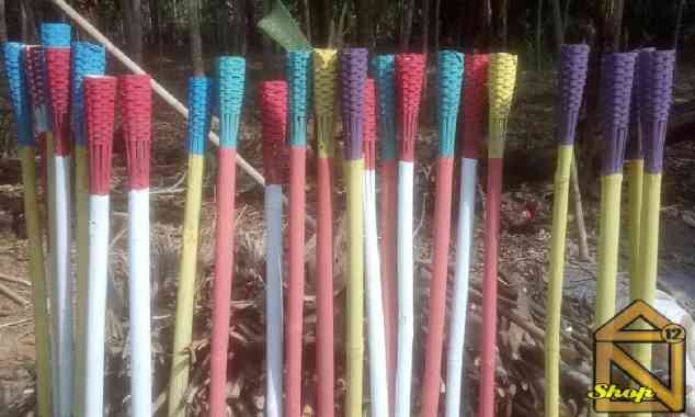 obor bambu warna | Putih