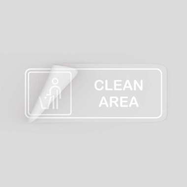 Stiker Jagalah Kebersihan - Clean Area Sticker - Stiker Dinding Putih
