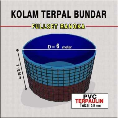 Kolam Terpal Bundar FULLSETT Diameter 6 M Tinggi 1.2 M