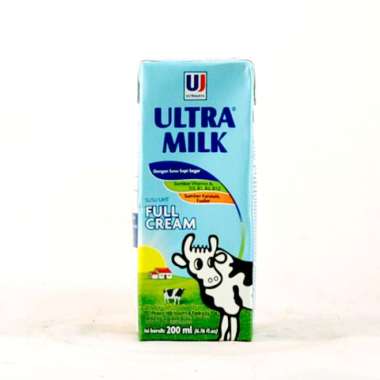 Promo Harga Ultra Milk Susu UHT Full Cream 200 ml - Blibli