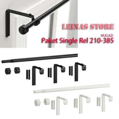 Paket Single RelHGD Gorden Rel Besar Adjustable Uk Rel 210-385 cm Hitam