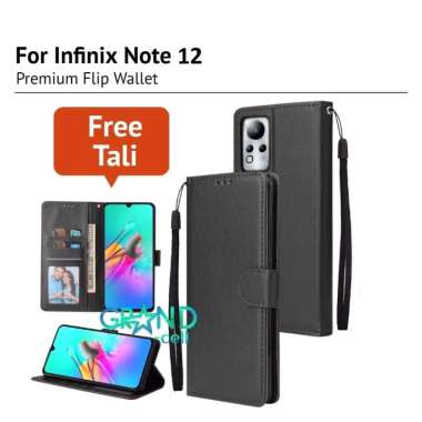 CASE HP FLIP WALLET for INFINIX NOTE 12 Premium FLIP CASE Casing hp KULIT FLIP COVER HP PELINDUNG HANDPHONE INFINIX NOTE 12 HITAM