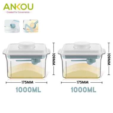 Ankou - Toples Susu Bubuk & Makanan 1000ml MINT+scrapper