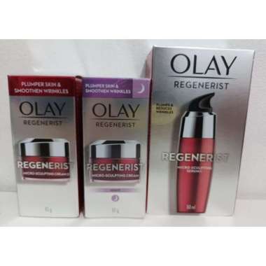 Paket 3 OLAY Regenerist Microsculpting Day + Night Cream 10gr + Serum 50gr- OLAY ANTI AGING